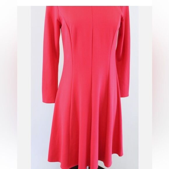 Draper James Long Sleeve Fit & Flare Dress. Lipstick Red. Size 1X. NWT. - Picture 2 of 7